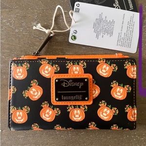Disney Loungefly Mickey Pumpkin Glow in the Dark Wallet